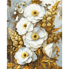 Картина по номерах з фарбами металік "Благородні квіти" 40x50 см