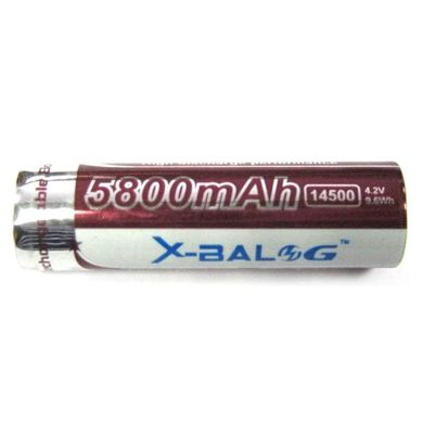 Аккумулятор Li-Ion X-BALOG 14500 5800 mAh 4.2V (как пальчиковая батарейка для фонарика)