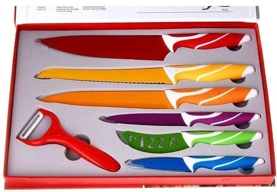 Набор ножей Super Lux 1364 с керамическим покрытием коробка (7 Предметов)