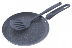 Сковорода для млинців антипригарна Maestro - 230 мм Granite з лопаткою (MR-1212-23)