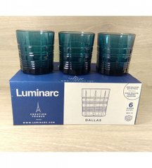 Набор стаканов Dallas London Topaz топаз 300мл 6шт Luminarc Q0375 низкие, в коробке.