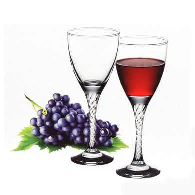 Твіст набір фужерів келихів для вина 6шт скло 220 мл вино Pasabahce 44372 в коробці