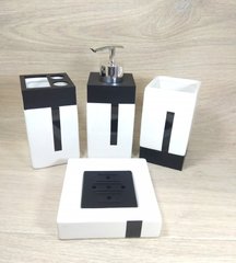 Набор для ванной, подставка для мыла щёток керамика "Style" 4пр/наб 23.5*22.5*7см WW00778 в подароной коробке