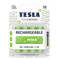 Батарейки аккумуляторные TESLA AA GREEN+ RECHARGEABLE (HR6), 4 штуки MiC Чехия