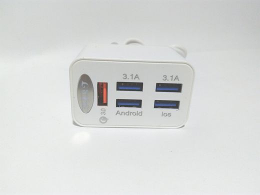 Адаптер - зарядка 220/12 для всіх телефонів 5 USB + кабель 9,1А К23