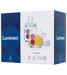 Набор банок для сыпучих Zoom White 750мл 2шт Luminarc N1692 подарочная упаковка