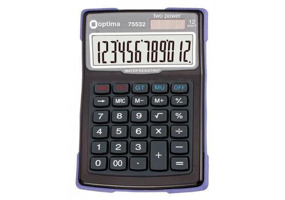 Калькулятор настільний Optima 12 розрядів водонепроникний розмір 156 * 103 * 38 мм