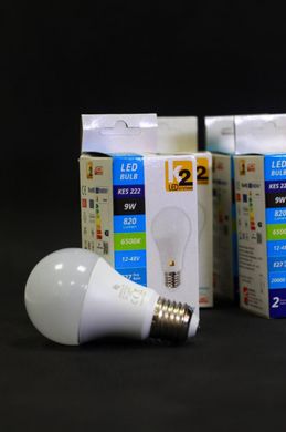 Светодиодная лампа 12-48V от аккумулятора LED KES 222 , E27, 9W, 6500K, 820L ( не от 220 а от 12-48 Вольт )