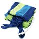 Гамак мексиканский туристический для дачи качественный х/б ткань подвесной 200 * 80 см до 150 кг + рюкзак, Синий с зеленым