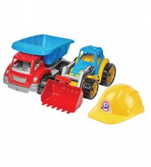 Игрушка набор машинка и трактор экскаватор "Малыш - строитель 3 ТехноК", арт.3954, 37x34.5 x20.5 см
