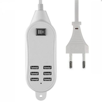 Зарядка адаптер на 6 USB від мережі 25W