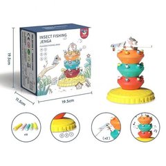 Магнитная игра "Поймай червячка", 18 червячков, палочки с птичками, свет, звук, на батарейках Peng Yue Toys