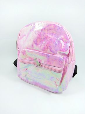 Рюкзак подростковый детский перламутровый с отделениями на молнии тканевая подкладка внутренний карман 24*18*10см