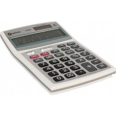 Калькулятор настільний Optima 12 розрядів, розмір 143 * 94 * 29 мм O75530