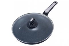 Сковорода антипригарна Kamille - 280 мм мармур з кришкою (4268MR)