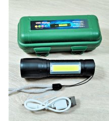 Світлодіодний ліхтарик на акумуляторі, з бічним підсвічуванням на USB ZG-13/ ФР-1310 10 см, заряд USB в боксі