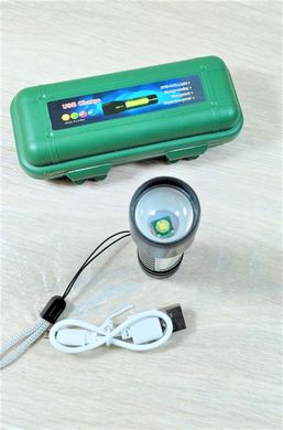 Світлодіодний ліхтарик на акумуляторі, з бічним підсвічуванням на USB ZG-13/ ФР-1310 10 см, заряд USB в боксі