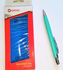 Ручка шариковая металлическая 0,7мм со сменным стержнем, синяя, Optima MAMBO зеленый корпус O17122
