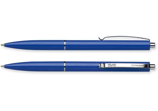 Ручка кулькова автоматична Schneider К-15 / синя 1мм, м'яка чистий лист без плям, пише синім.