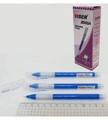 Ручка масляная Wiser "Zossa" 0,7мм с гриппом синяя, пишет синим, WISER 114384