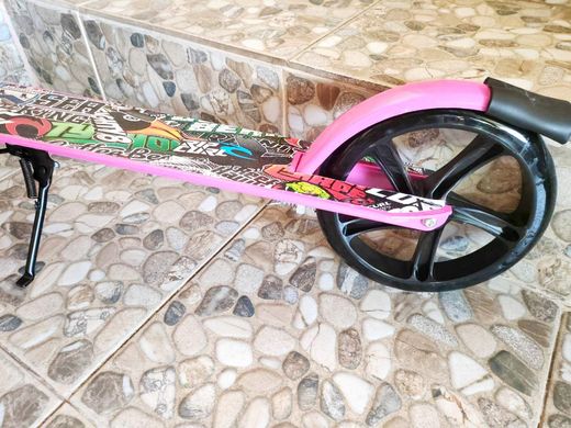 Самокат Самокат iTrike SR 2-010-1-P Pink з 1 амортизатором, колеса 20см, до 80кг, алюмінієвий + сталь, кермо до 102см, ніжка, Рожевий