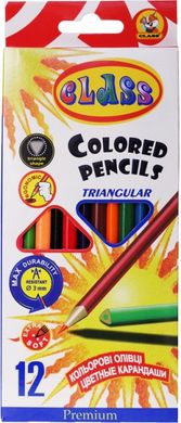 Олівці трикутні кольорові PREMIUM CLASS 12 кольорів. EXTRA SOFT 1912/1С