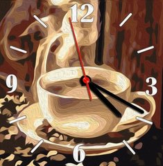 Часы-картина по номерам "Ароматный кофе", 30х30 см Art Story Украина